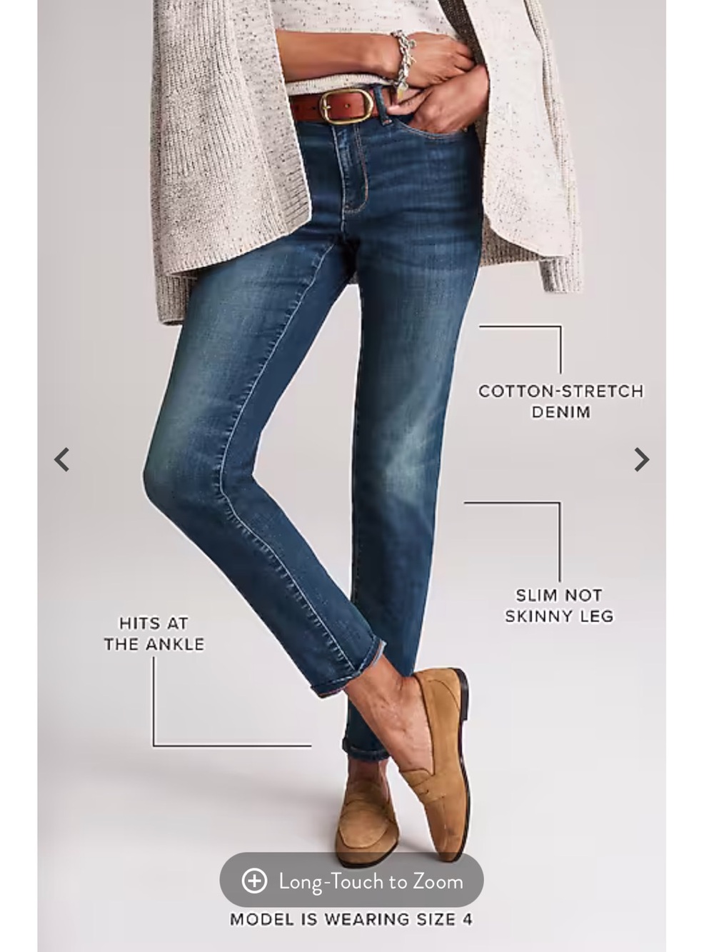 J. Jill Slim Ankle Jeans in Dark Blue
